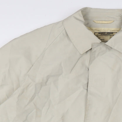 Mens UK Size XL Georgio Armani Ivory Rain Coat