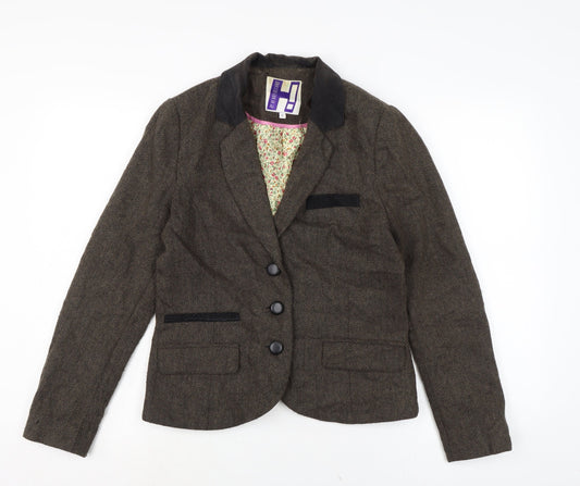 Debenhams Womens Brown Jacket Size 12 Button