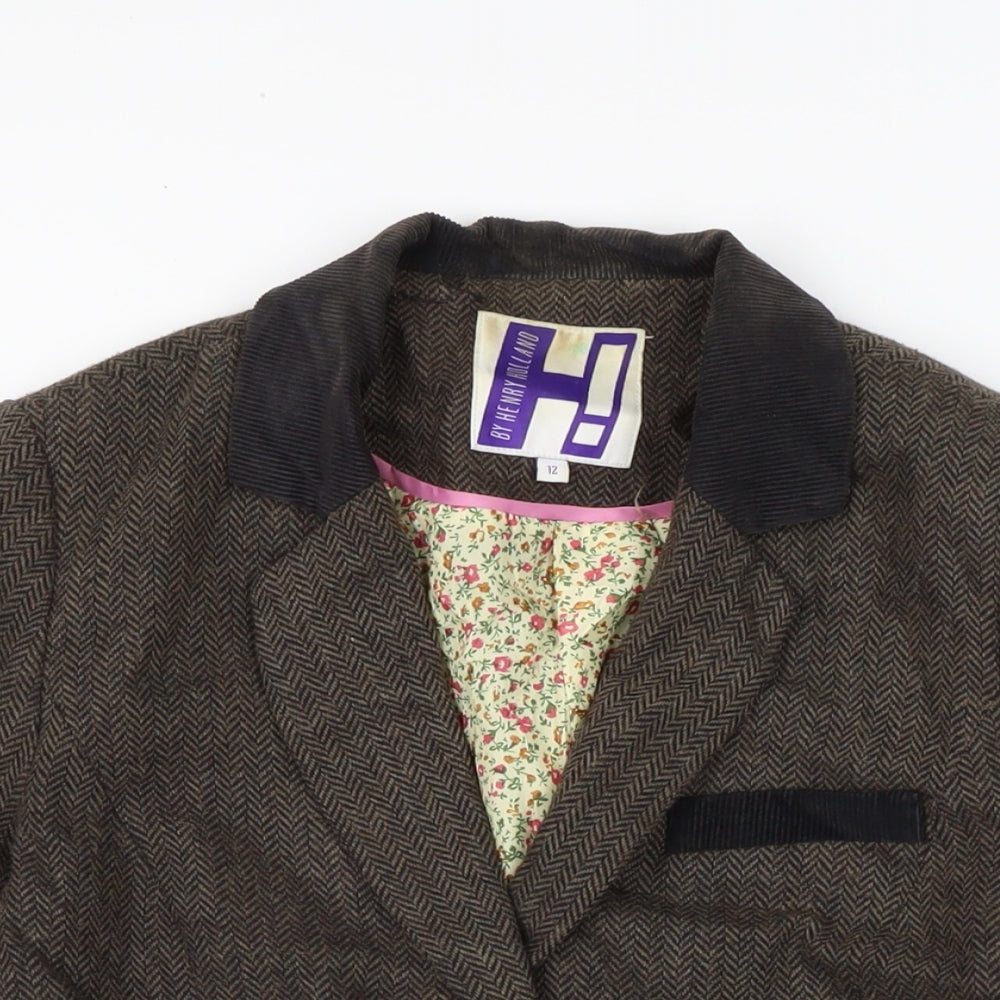 Debenhams Womens Brown Jacket Size 12 Button