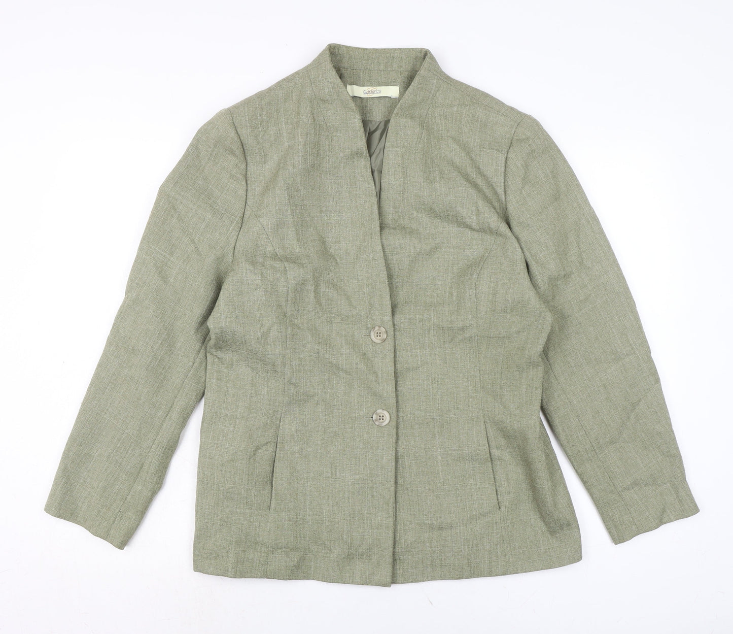 Classics Womens Green Jacket Size 16 Button