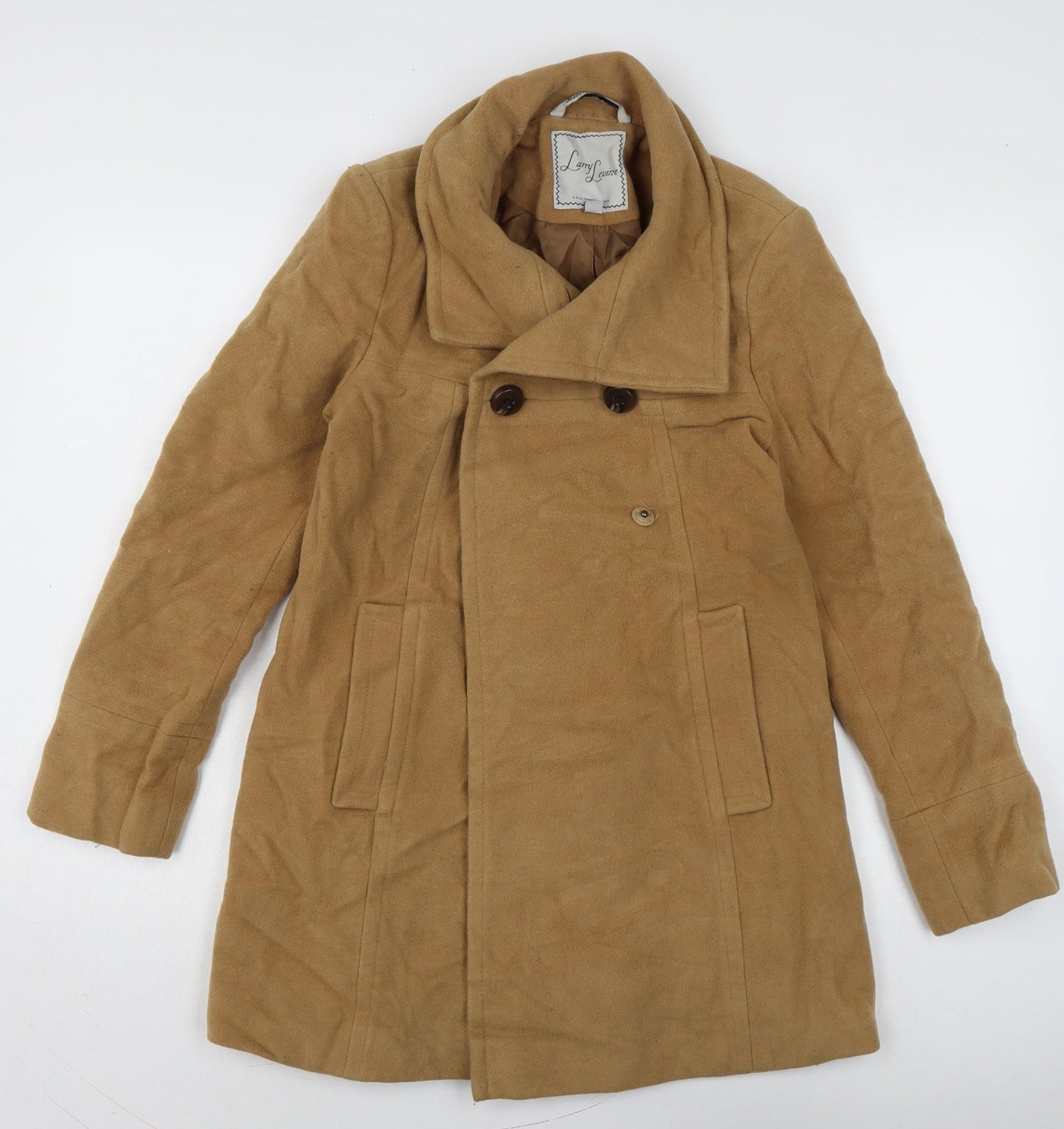 Womens UK Size XS Larry Levine Brown Overcoat Coat