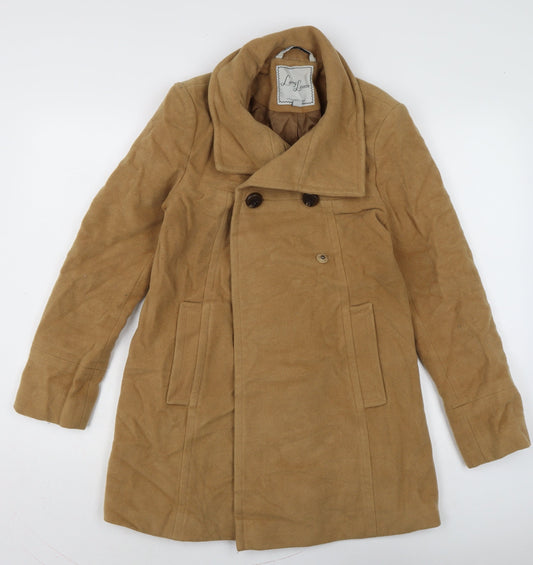 Womens UK Size XS Larry Levine Brown Overcoat Coat