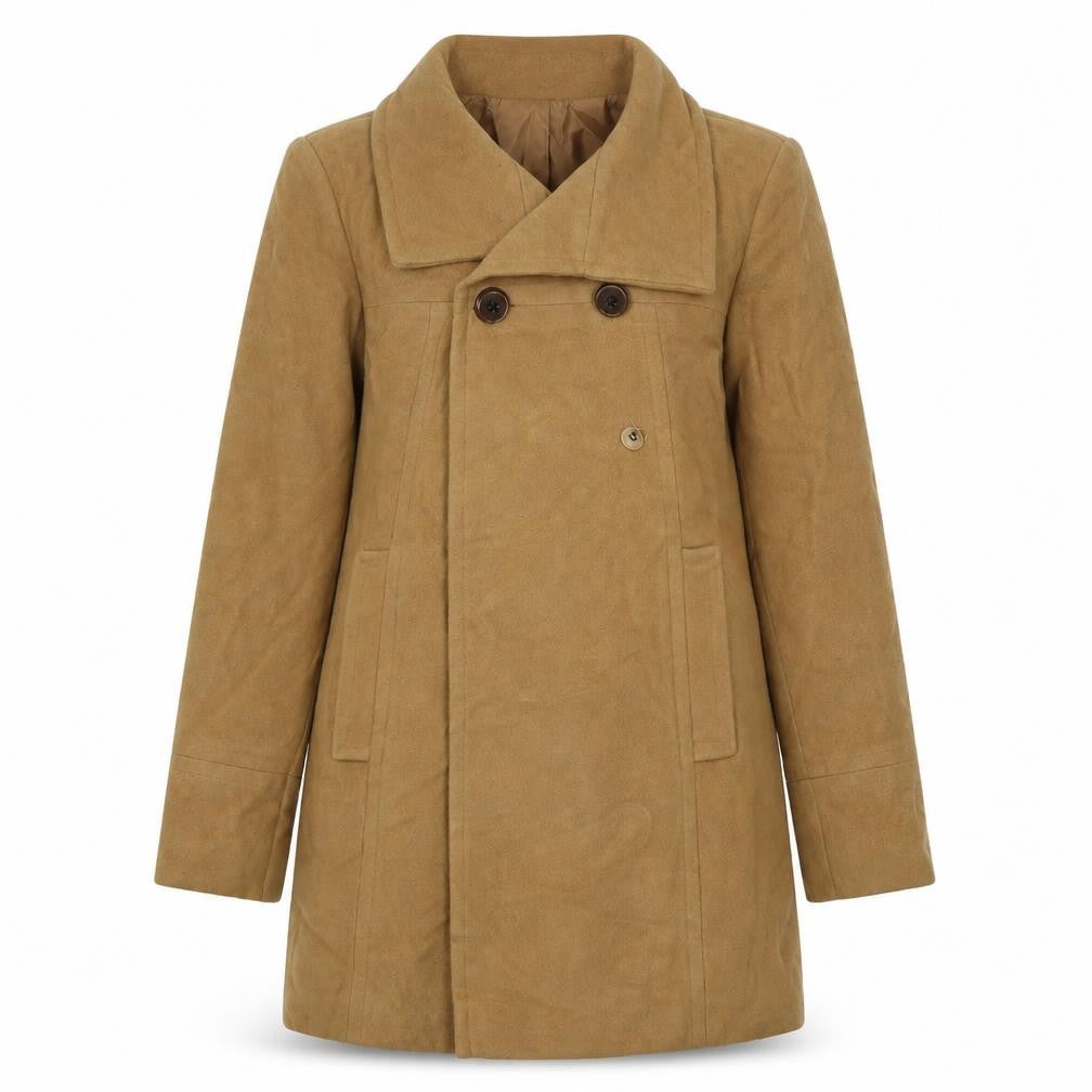 Womens UK Size XS Larry Levine Brown Overcoat Coat