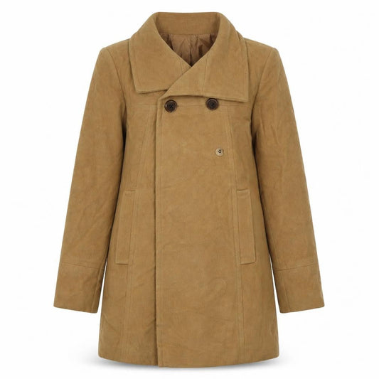 Womens UK Size XS Larry Levine Brown Overcoat Coat