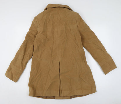 Womens UK Size XS Larry Levine Brown Overcoat Coat