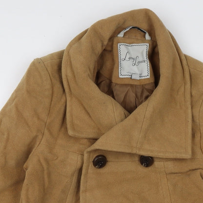 Womens UK Size XS Larry Levine Brown Overcoat Coat