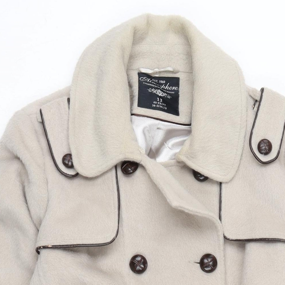Womens UK Size 12 Atmosphere Beige Overcoat