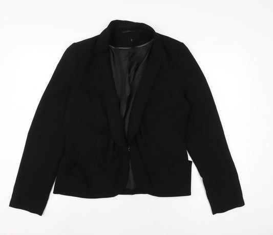F&F Womens Black Jacket Size 12 Hook & Eye