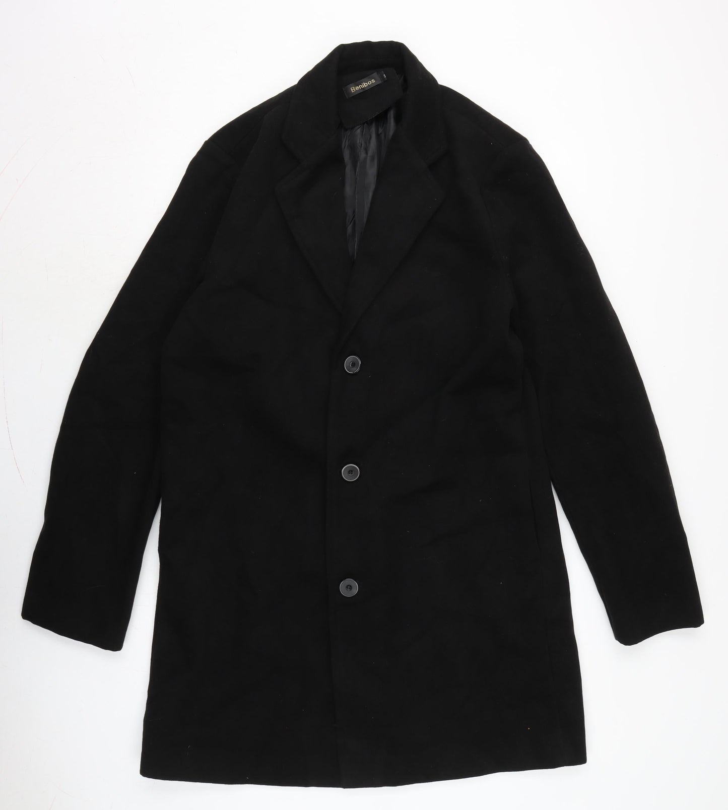 Mens UK Size XL Benibos Black Overcoat