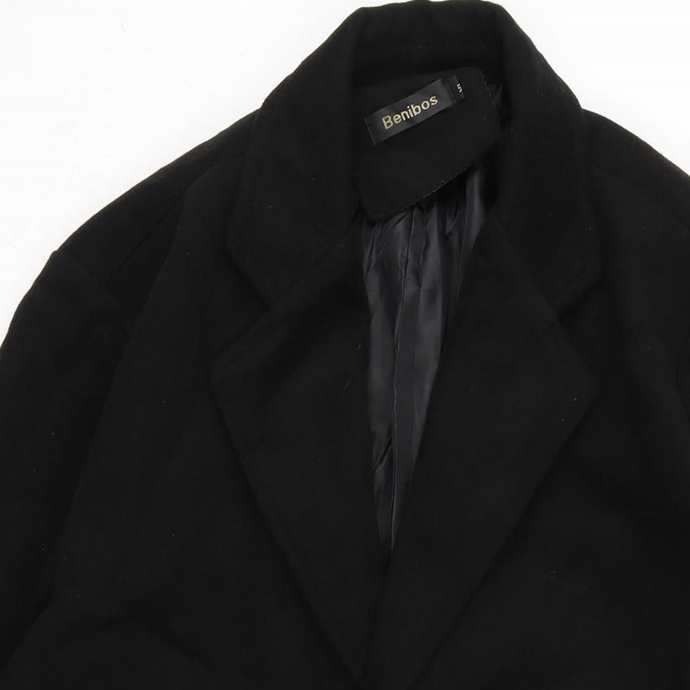 Mens UK Size XL Benibos Black Overcoat