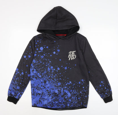DFVD Boys Blue Cotton Pullover Hoodie Size 13-14 Years
