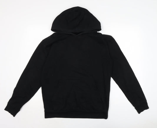 Zara Mens Black Cotton Pullover Hoodie Size S