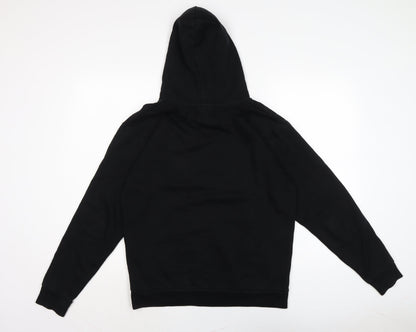 Zara Mens Black Cotton Pullover Hoodie Size S