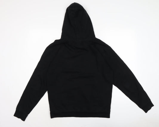 Zara Mens Black Cotton Pullover Hoodie Size S