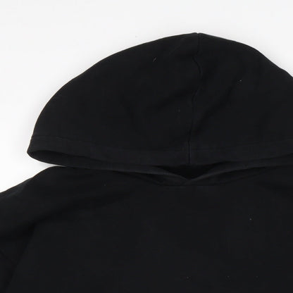 Zara Mens Black Cotton Pullover Hoodie Size S