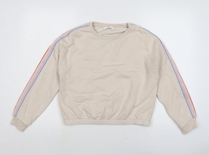 Marks and Spencer Girls Ivory Cotton Pullover Sweatshirt Size 12-13 Years