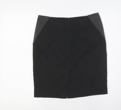 NEXT Womens Grey Polyester Straight & Pencil Skirt Size 6 Zip