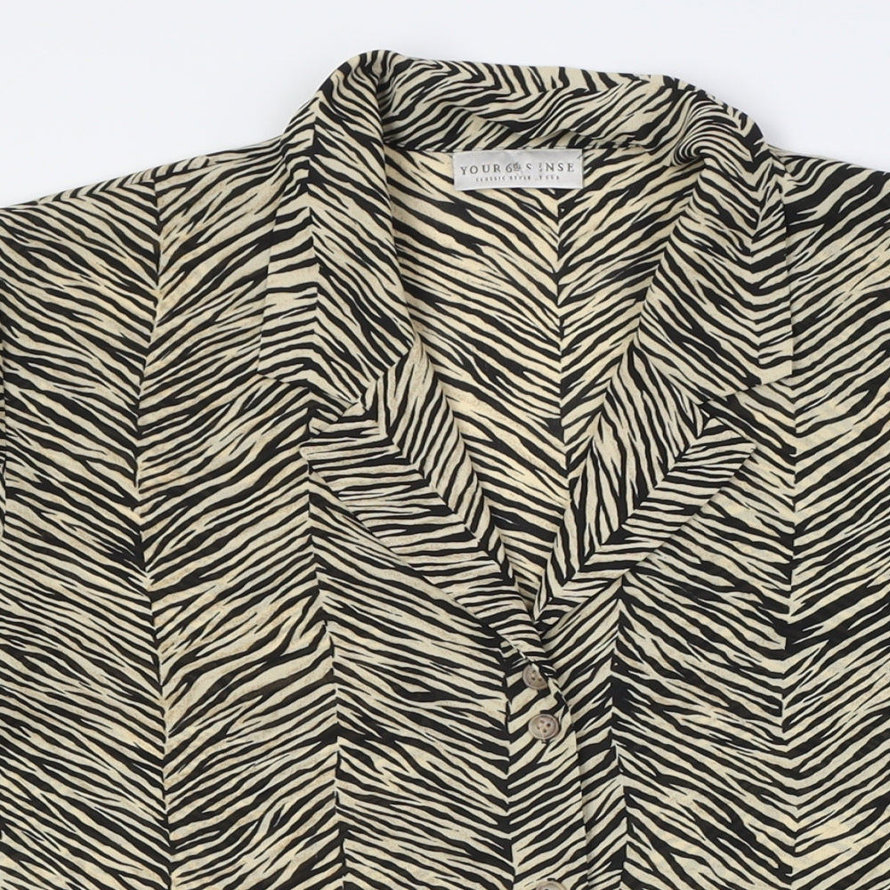 Womens UK Size 16 C&A Beige Basic Blouse