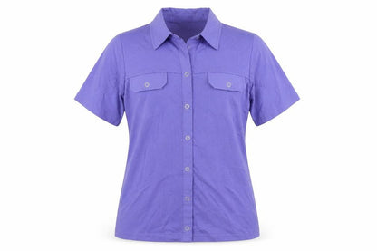 Womens UK Size S Signature Experience Purple Basic Button-Up