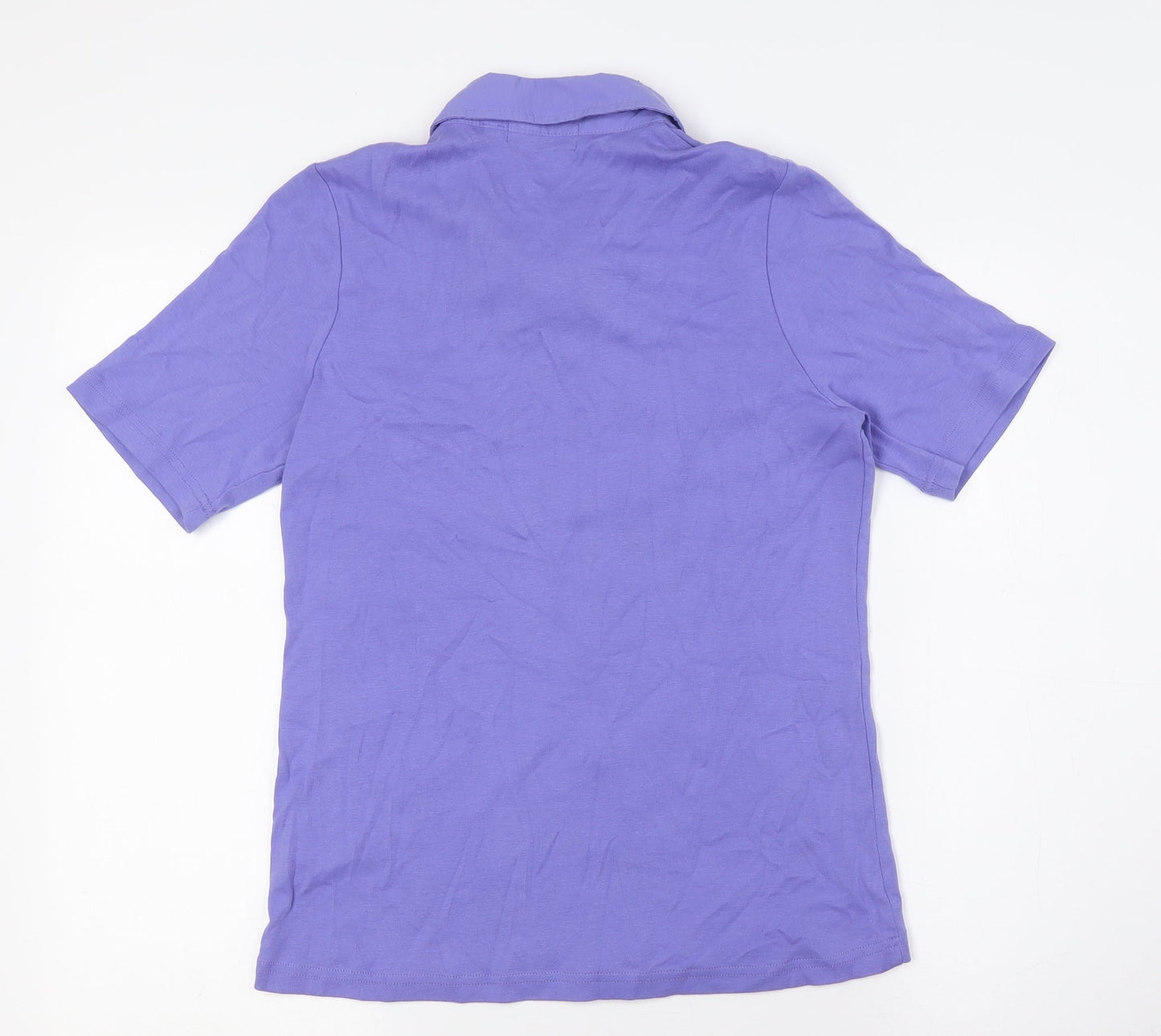 Womens UK Size S Signature Experience Purple Basic Button-Up