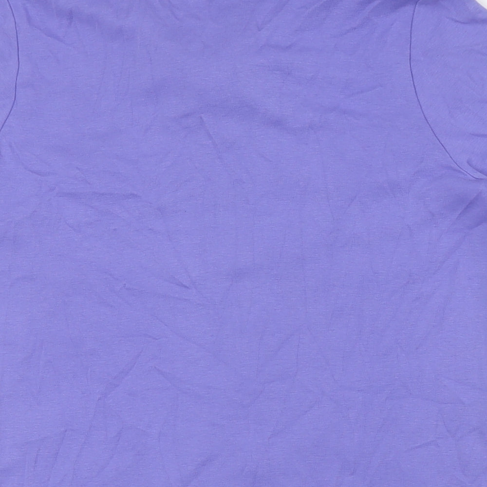 Womens UK Size S Signature Experience Purple Basic Button-Up