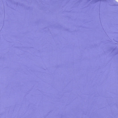 Womens UK Size S Signature Experience Purple Basic Button-Up