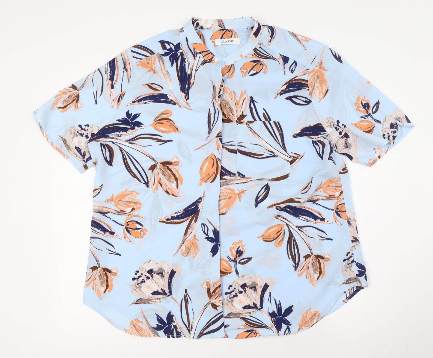 Womens UK Size 14 Marks and Spencer Blue Basic Blouse