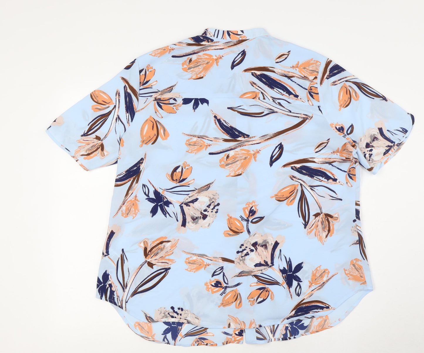 Womens UK Size 14 Marks and Spencer Blue Basic Blouse