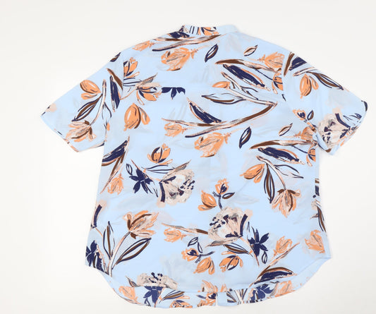 Womens UK Size 14 Marks and Spencer Blue Basic Blouse