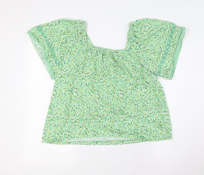 Womens UK Size 12 Marks and Spencer Green Basic Button-Up