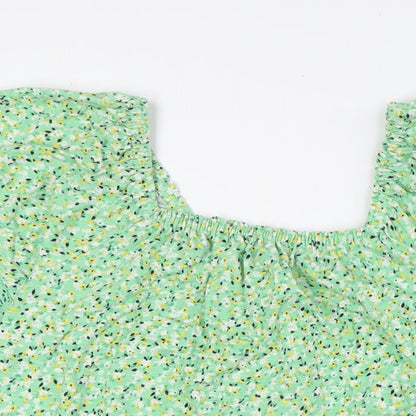 Womens UK Size 12 Marks and Spencer Green Basic Button-Up