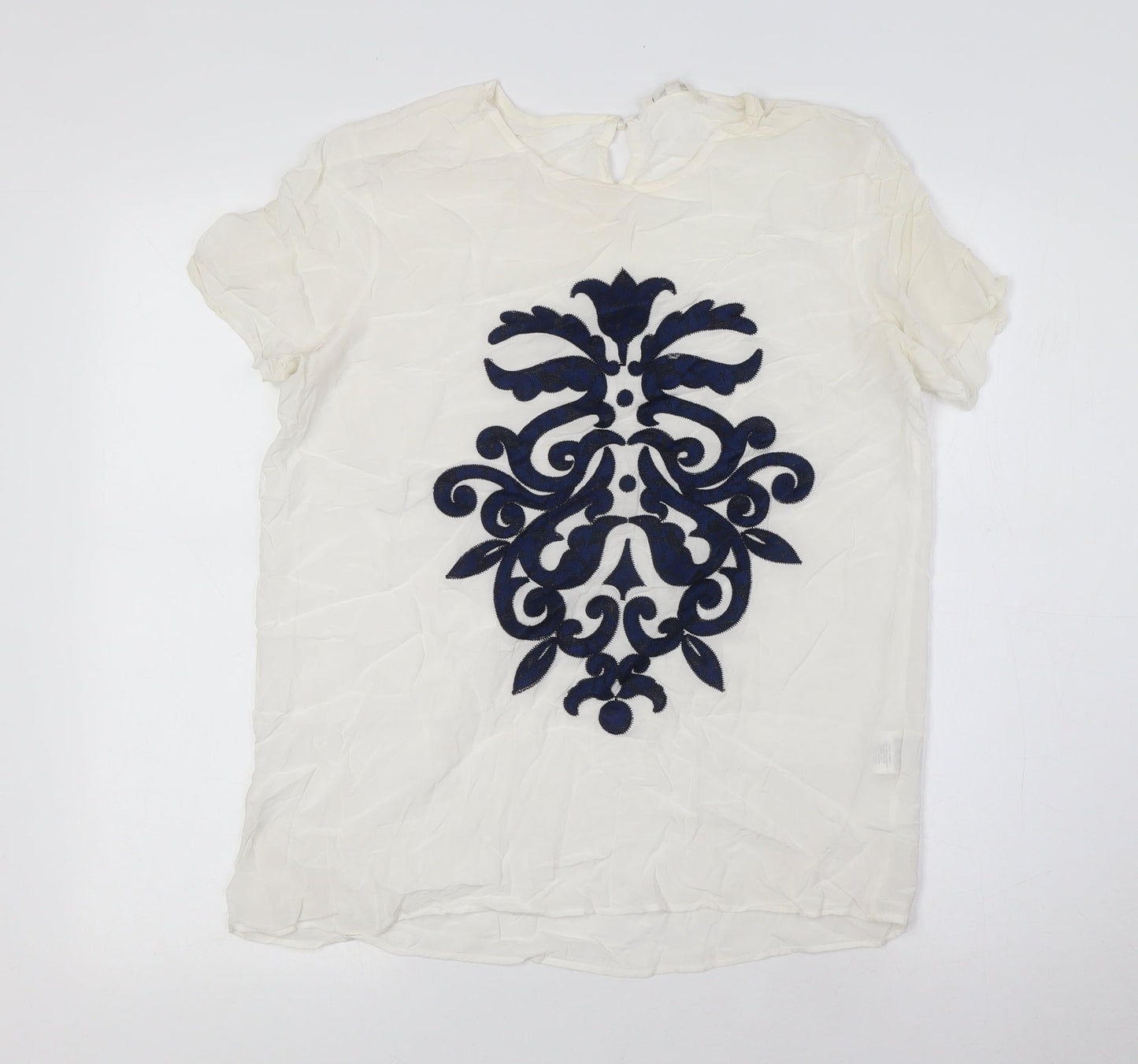 Womens UK Size 10 Koton Ivory Basic Button-Up