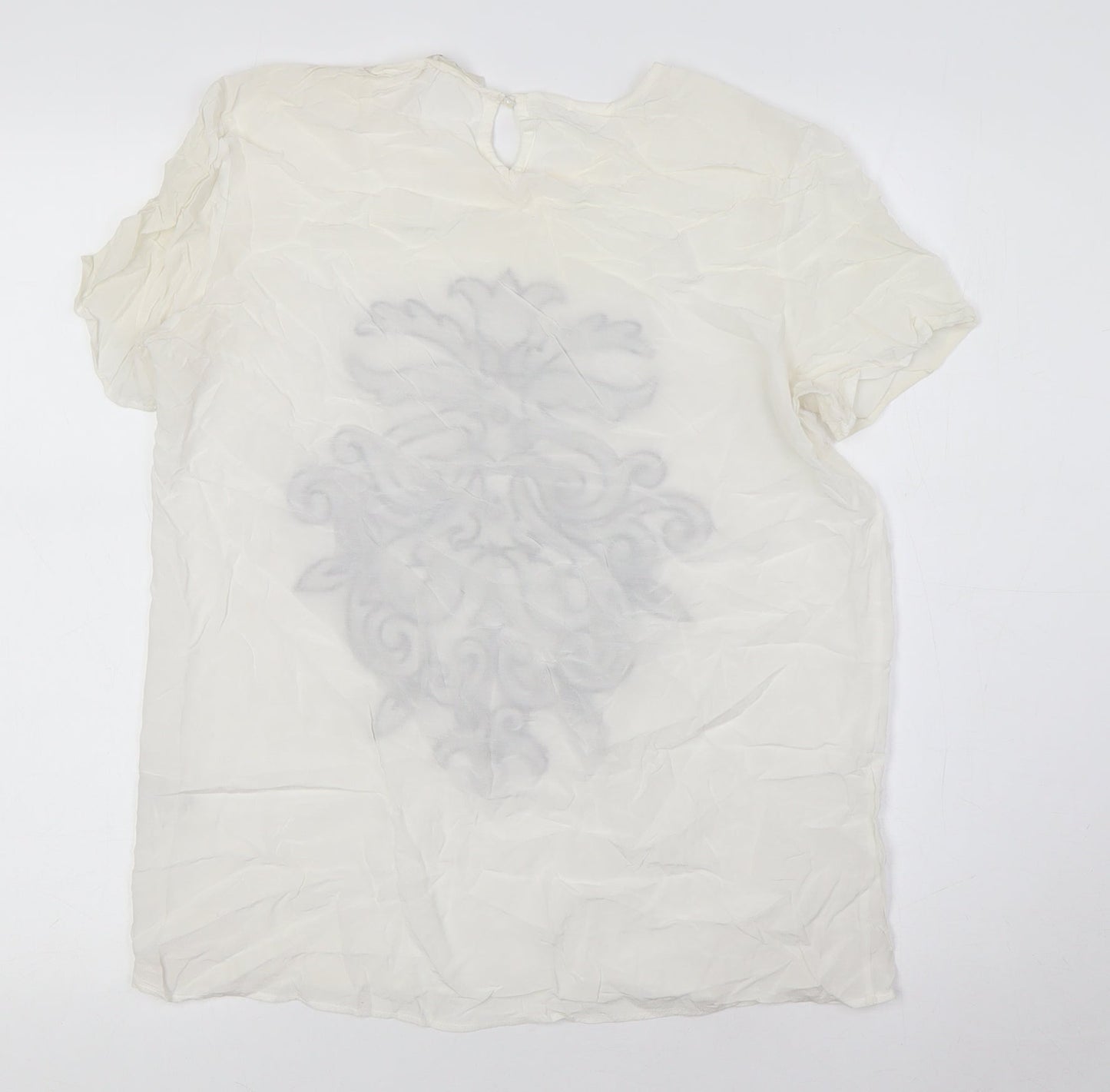 Womens UK Size 10 Koton Ivory Basic Button-Up