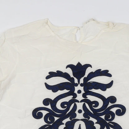 Womens UK Size 10 Koton Ivory Basic Button-Up