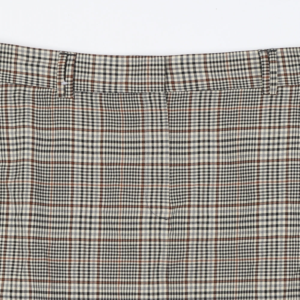 Marks and Spencer Womens Multicoloured Check Polyester Straight & Pencil Skirt Size 20 Zip