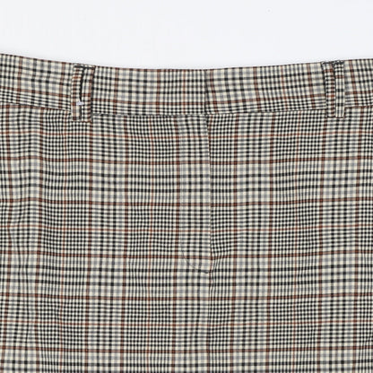 Marks and Spencer Womens Multicoloured Check Polyester Straight & Pencil Skirt Size 20 Zip