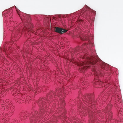 Womens UK Size 12 NEXT Pink Basic Button-Up