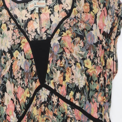 Bill&Blossom Womens Multicoloured Floral Viscose A-Line Size 16 Scoop Neck