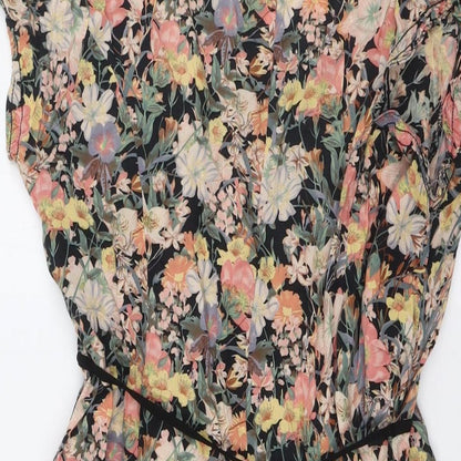 Bill&Blossom Womens Multicoloured Floral Viscose A-Line Size 16 Scoop Neck