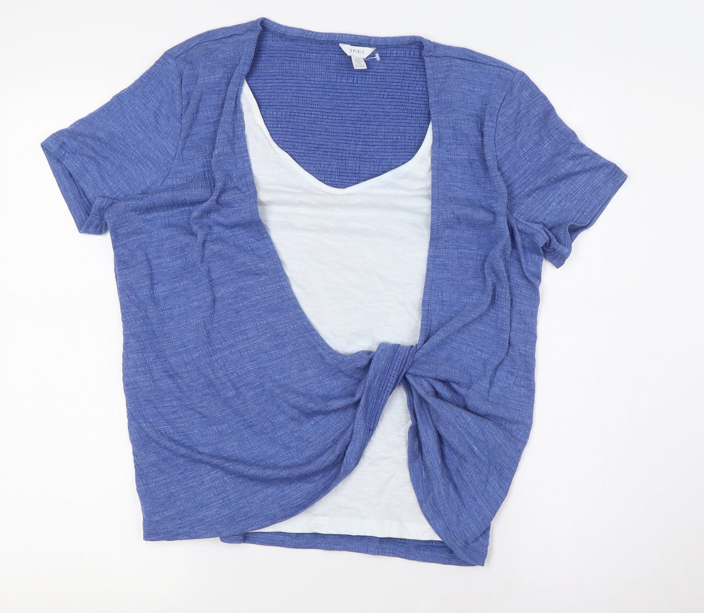 Womens UK Size 10 Spirit Blue Basic Blouse