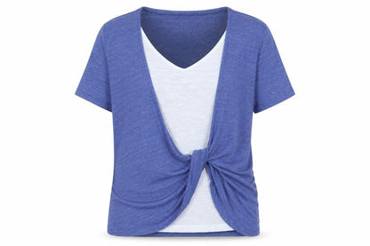 Womens UK Size 10 Spirit Blue Basic Blouse