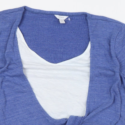 Womens UK Size 10 Spirit Blue Basic Blouse