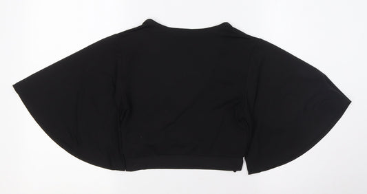 Womens UK Size 10 New Look Black Cropped Button-Up