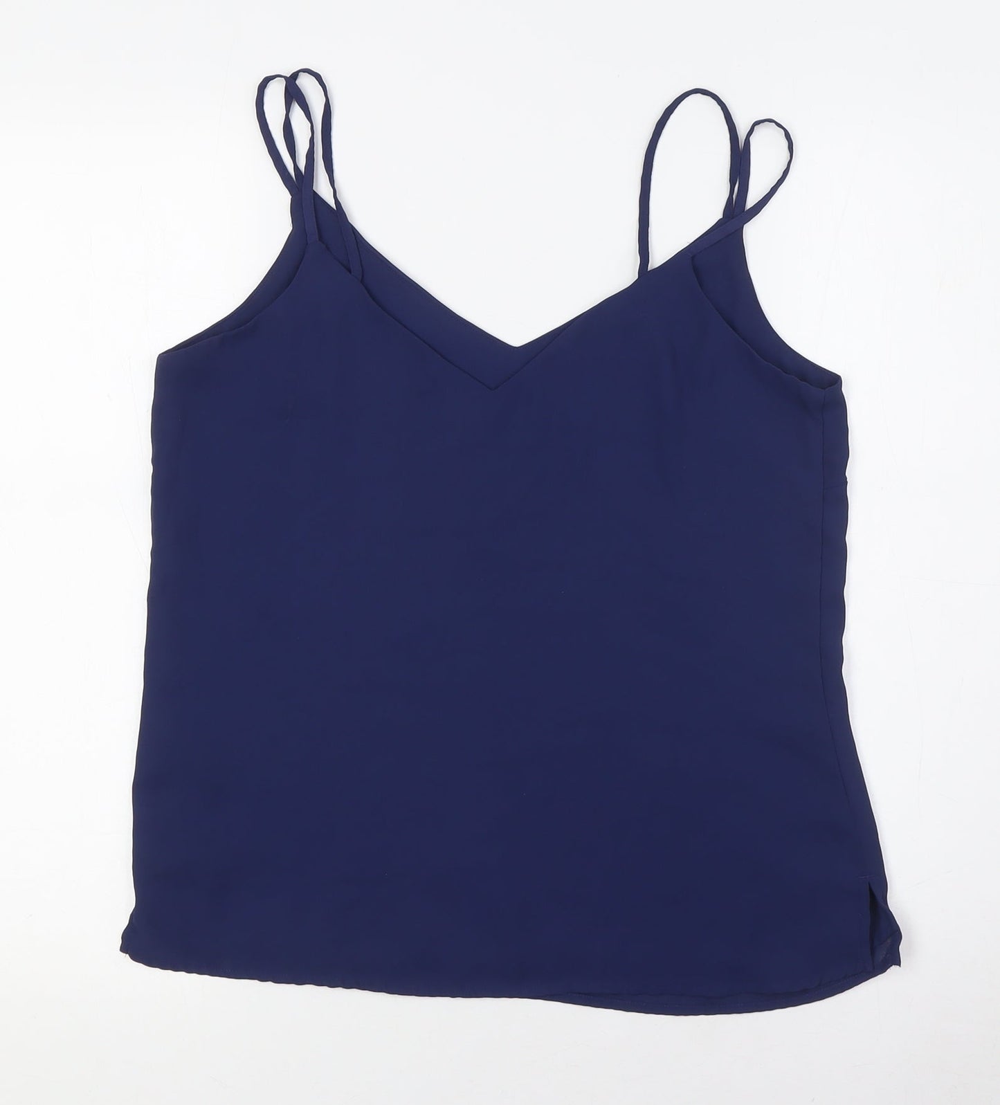 Marks and Spencer Womens Blue Polyester Camisole Button-Up Size 10 V-Neck