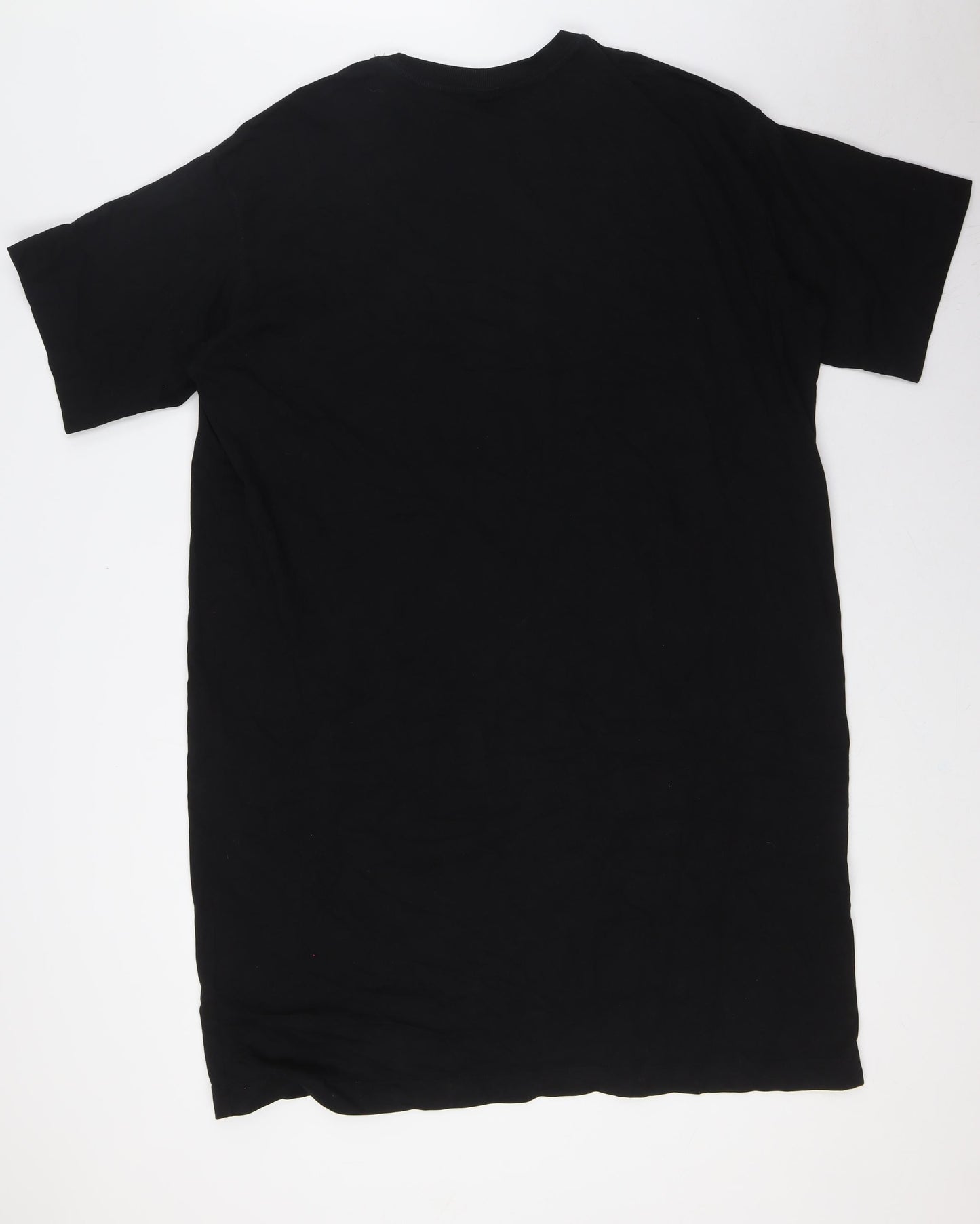 H&M Womens Black Cotton Shirt Dress Size XL Crew Neck