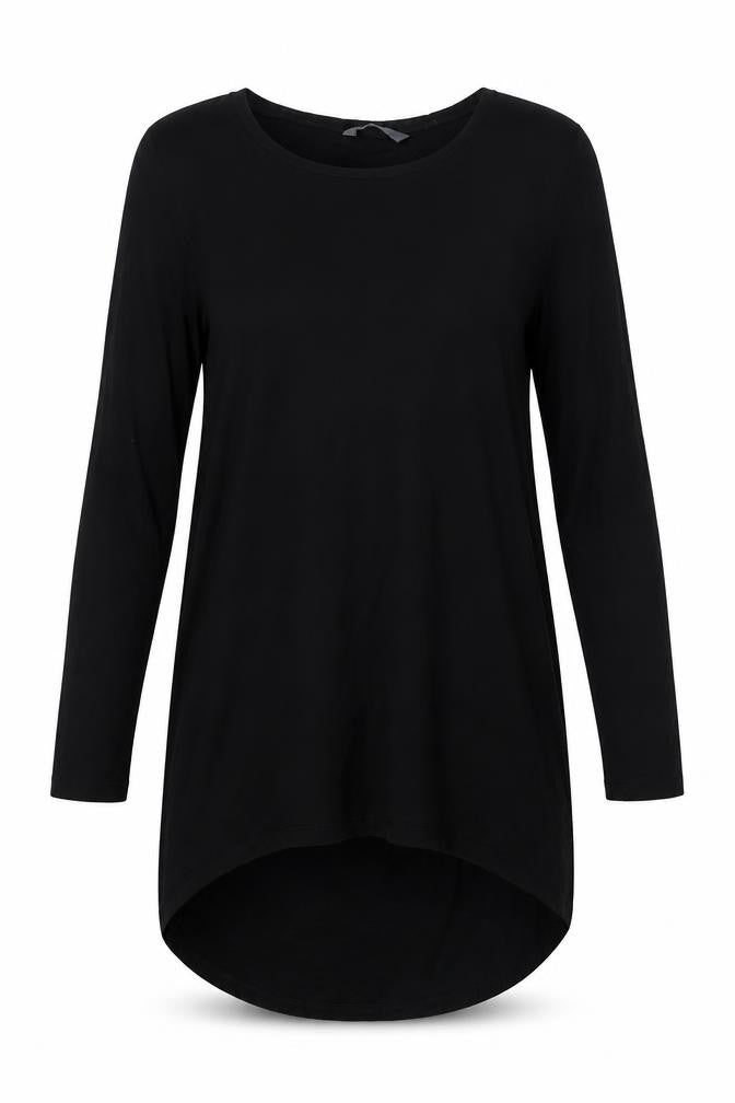 Womens UK Size 10 BHS Black Tunic Button-Up