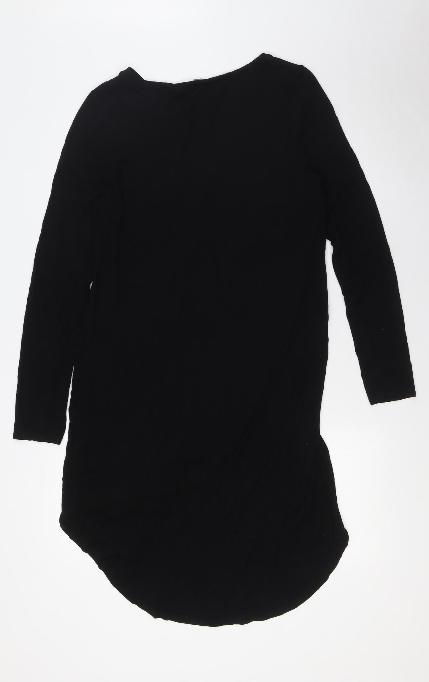 Womens UK Size 10 BHS Black Tunic Button-Up