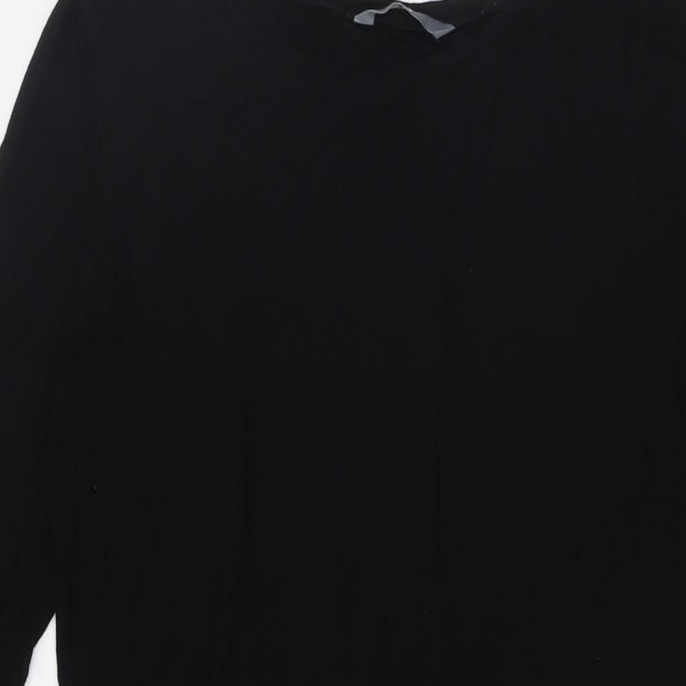 Womens UK Size 10 BHS Black Tunic Button-Up