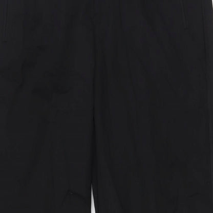 Black & White Mens Black Wool Trousers Size 32 in L38 in Regular Zip