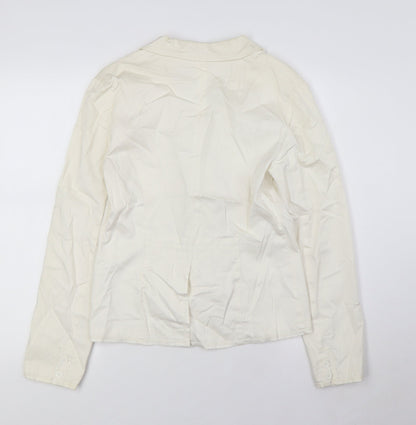 Naughty Womens Ivory Jacket Size 12 Button